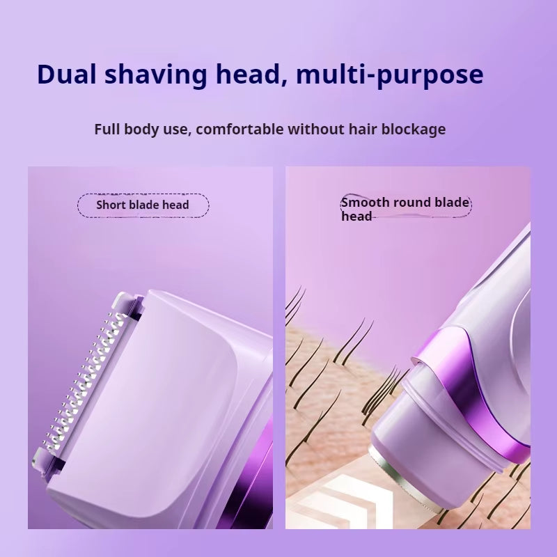 2In1 Electric Razor for Women Painless Hair Removal Rechargeable Body Trimmer Underarm Mustache Epilator Shaver