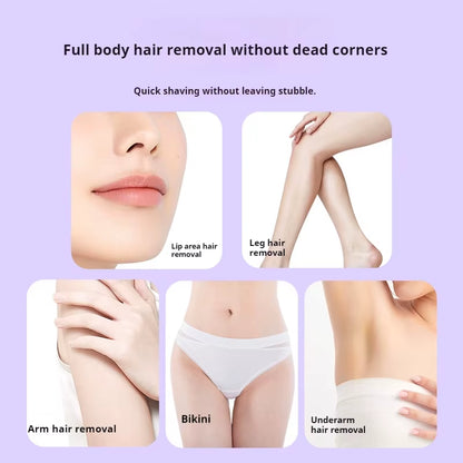 2In1 Electric Razor for Women Painless Hair Removal Rechargeable Body Trimmer Underarm Mustache Epilator Shaver